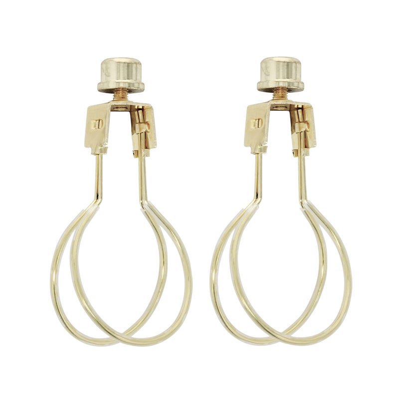 I Like That Lamp Clip On Lampshade Adapter (2 Pack), Classic Brass Gold Finish, Includes 2 Light Bulb Clip Shade Adapters, 2 Matching Finials and 4 Silicone Levellers, Fits All Standard Size Bulbs - Image 4